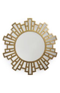 Friday Favorites, home decor ideas, teal lamp,gold mirror.wake print,tufted chair.acrylic console,