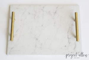DIY Marble Tray. This super easy DIY Marble Tray will make any area look high end without the high cost.