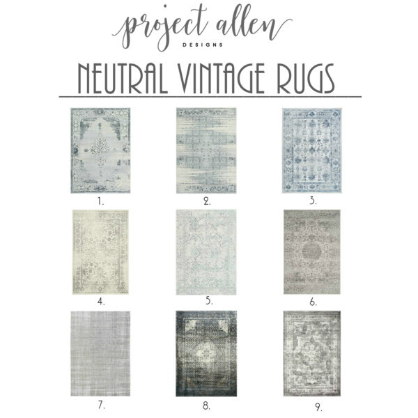Neutral Vintage Area Rugs