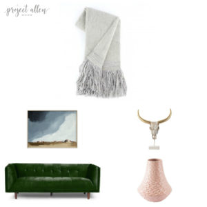 Friday Favorites. home decor ideas, modern decor, leather arm chair, oil paiting print, candle holders, pillows chandlier