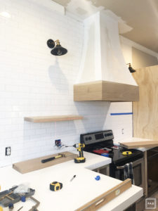 DIY white oak open shelving without breaking the bank. See how we added four white oak shelves to our kitchen for under $250