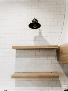 DIY white oak open shelving without breaking the bank. See how we added four white oak shelves to our kitchen for under $250